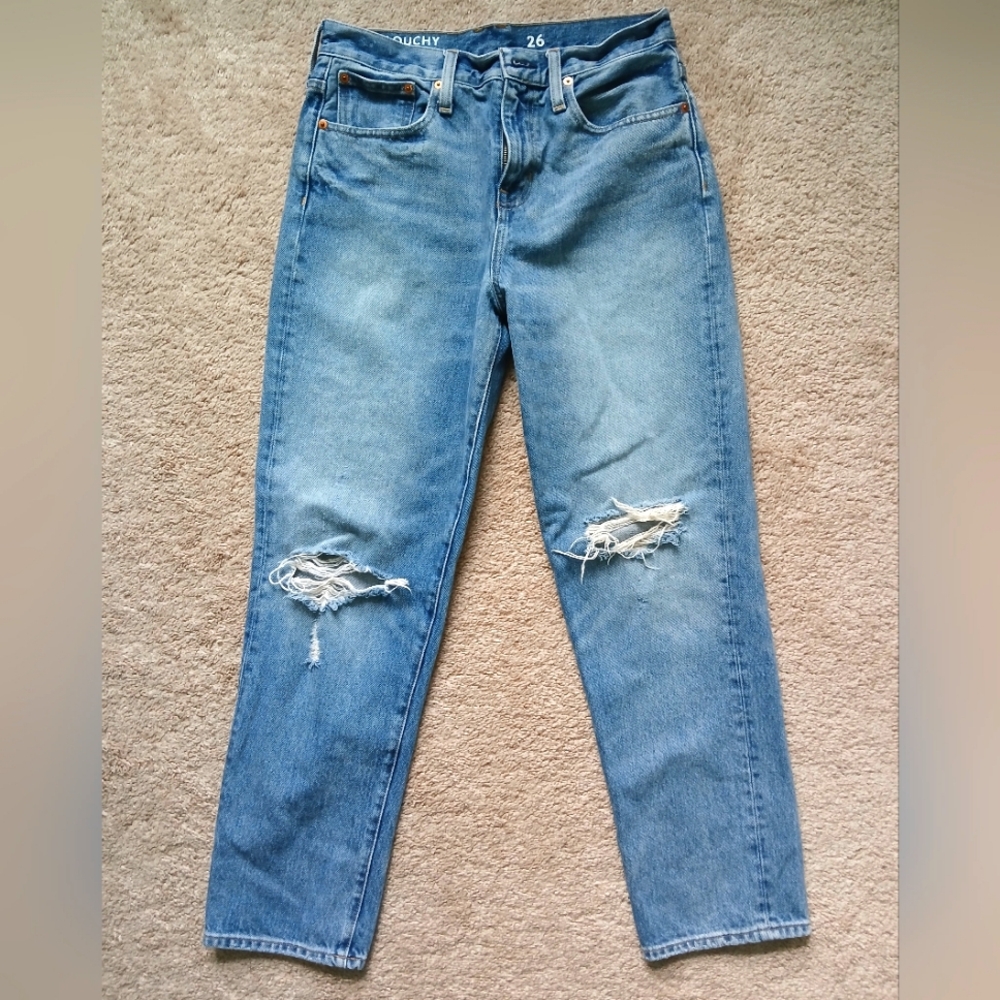 J.Crew Slouchy Boyfriend Jeans with distressing size 26